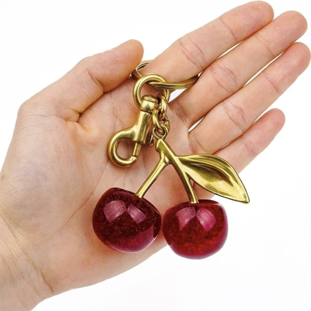 Brass Cherries Keychain/ Bag Charm.